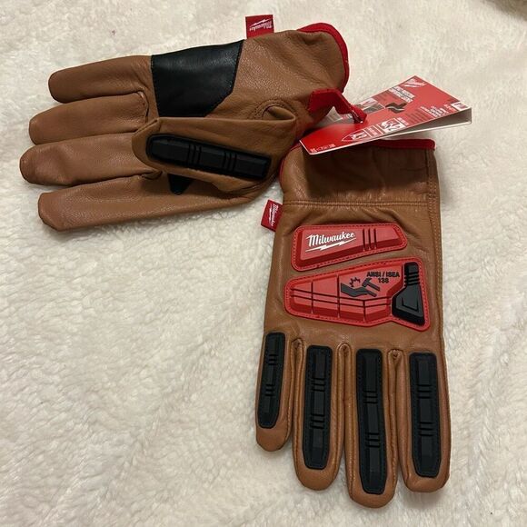 NWT Milwaukee Impact protection comfortable leather gloves size 8”/M - Picture 4 of 6